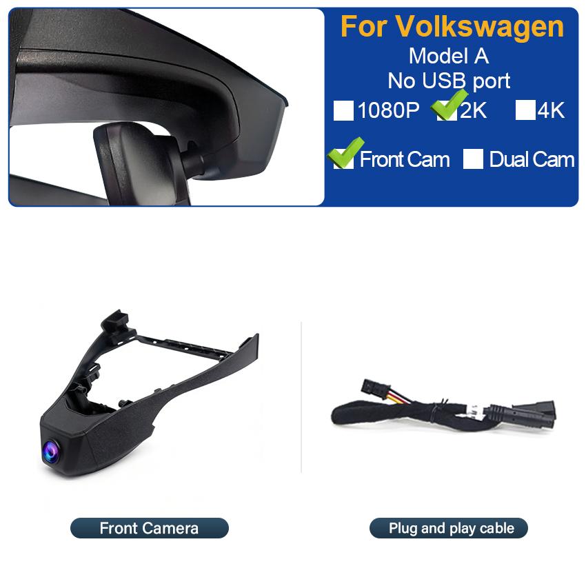 Plug and play DashCam For Volkswagen VW id4 id6 id5 ID.4 ID.5 ID.6 id 4 5 6 Dash Cam Camera UHD Car Dvr Recorder Easy Install