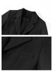 Women's Black Regular Fit Shoulder Suit Jacket - Autumn/Winter Loose Casual Korean Style with High-End Feel