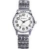 "Women's Floral Pattern Waterproof Quartz Watch Adjustable Length Stainless Steel Analog Display"