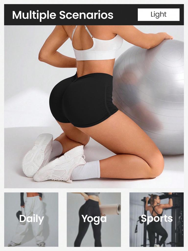 Women's High-Waist Seamless Yoga Shorts: Quick-Dry, Moisture-Wicking, Elastic Fitness & Running Shorts