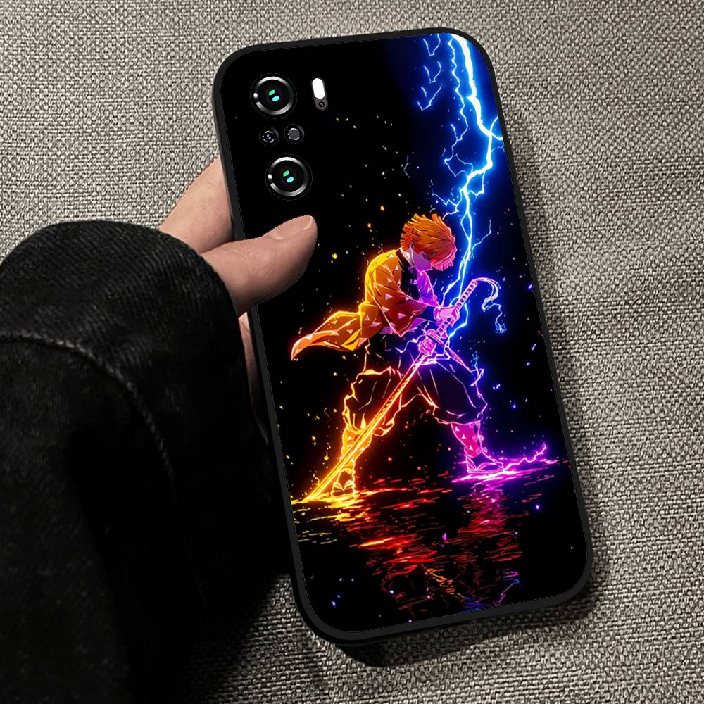 Cool H-demon Slayer Kimetsu No YaibaS Phone Case For Slim Black Xiaomi 11 12 Redmi Note 11 5G 8T 9A 9 10T Note 8 9 12S Ultra Sh