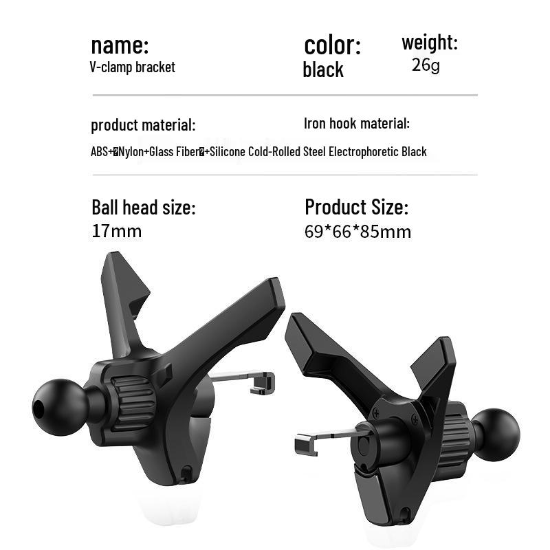 Round Rotating Air Vent Car Phone Holder - In-Car Accessory