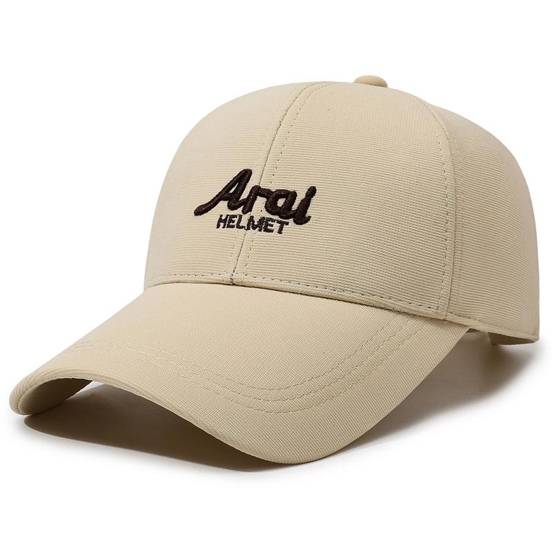Letter Embroidered Baseball Cap Outdoor Unisex Sun Hat Hard Top Cap бежевый