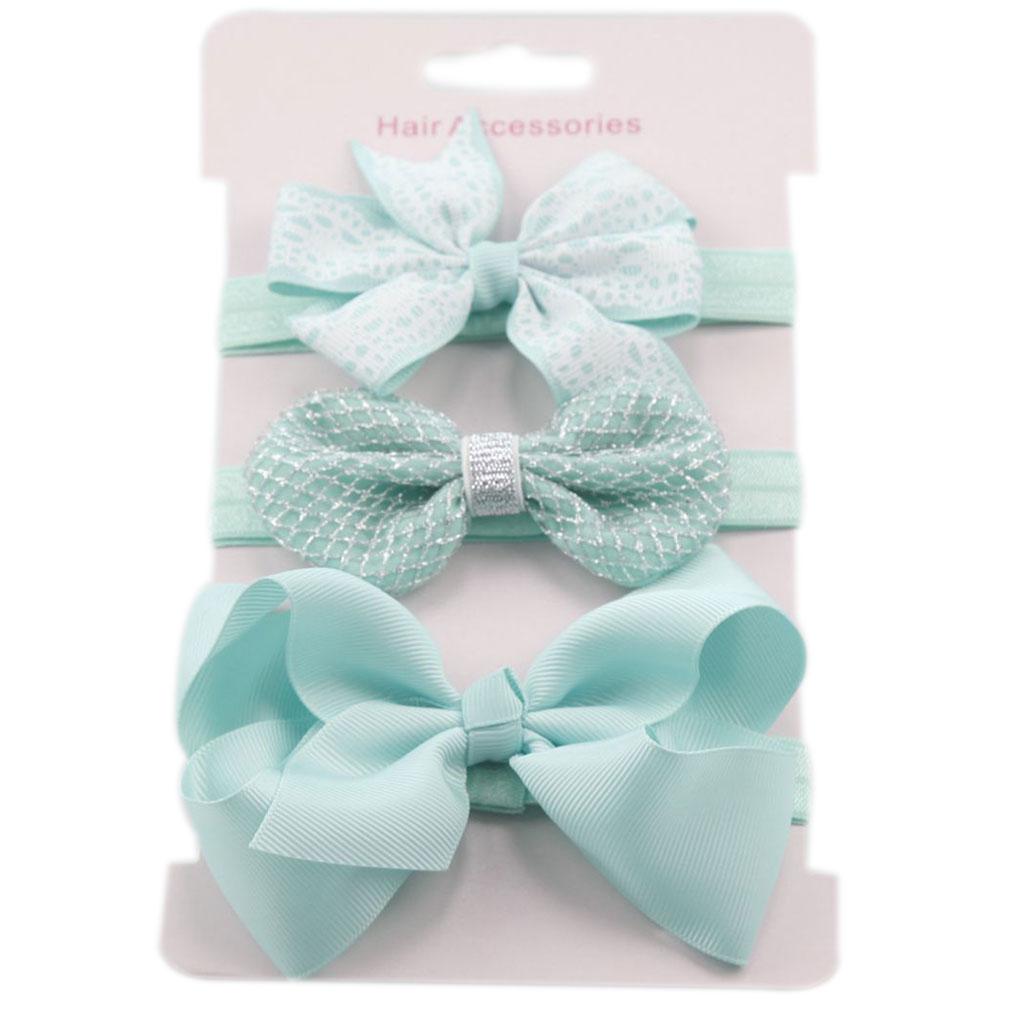 

3\-Piece Girl Hair Band Sets Bowknot Headband Simple Kids Hair Ribbon Solid Color Children Hair Accessories 11