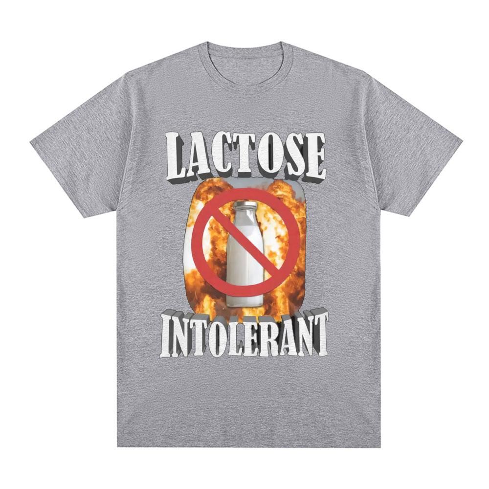 Funny Lactose Intolerant Graphic T-shirt Men's Clothing Fashion Hip Hop Vintage Short Sleeve T-shirts Cotton Tee Shirt Oversized