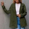 Corduroy Women Coat Autumn Winter Solid Color Long Sleeve Coats with Pockets Buttons Business Lady Outwear