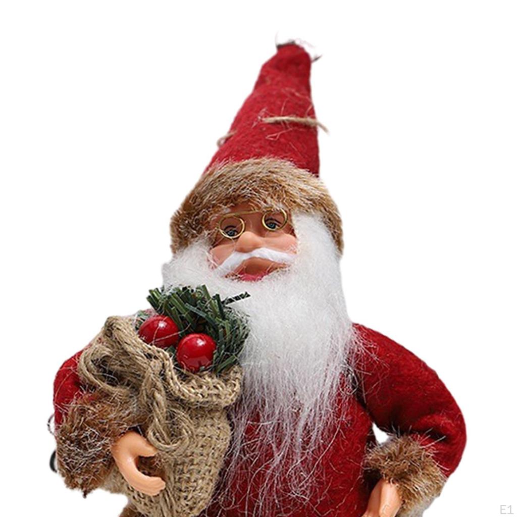 Christmas Hanging Decoration, 7.5 Inch High Santa Claus Doll, Vivid Appearance with Lanyard, Home