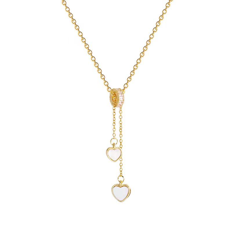 Women's Heart Necklace: Light Luxury Summer Tassel Pendant, Korean-Japanese Cool Style, High-End Clavicle Chain Jewelry