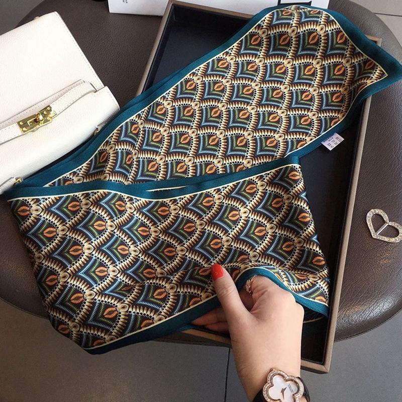 Mulberry Silk Scarf Women'S European Style Rich Cashew Nut Flower Versatile Double-Layer Silk Scarf Trendy Scarf Streamer