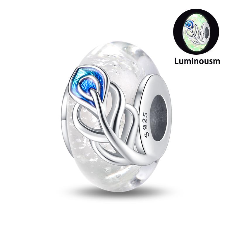 

Copper Cherry Blossom Apricot Leaf Star Luminous Colorful Charms Beads Fit Pan Original Bracelets Diy Fine Jewelry