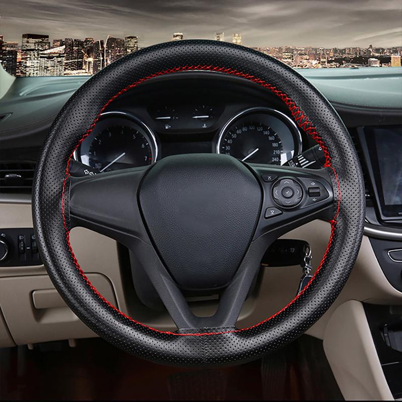 42cm 45cm 47cm 50cm Car Truck Cowhide Steering Wheel Cover Truck Bus DIY Handmade Genuine Leather Steering Wheel Cover