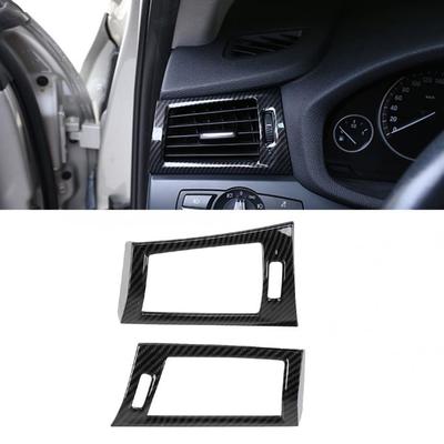 2Pcs Carbon Fiber Texture Side Air Vent Outlet Cover Trim Fit for BMW X3 F25 X4 F26 2011-2017 Left