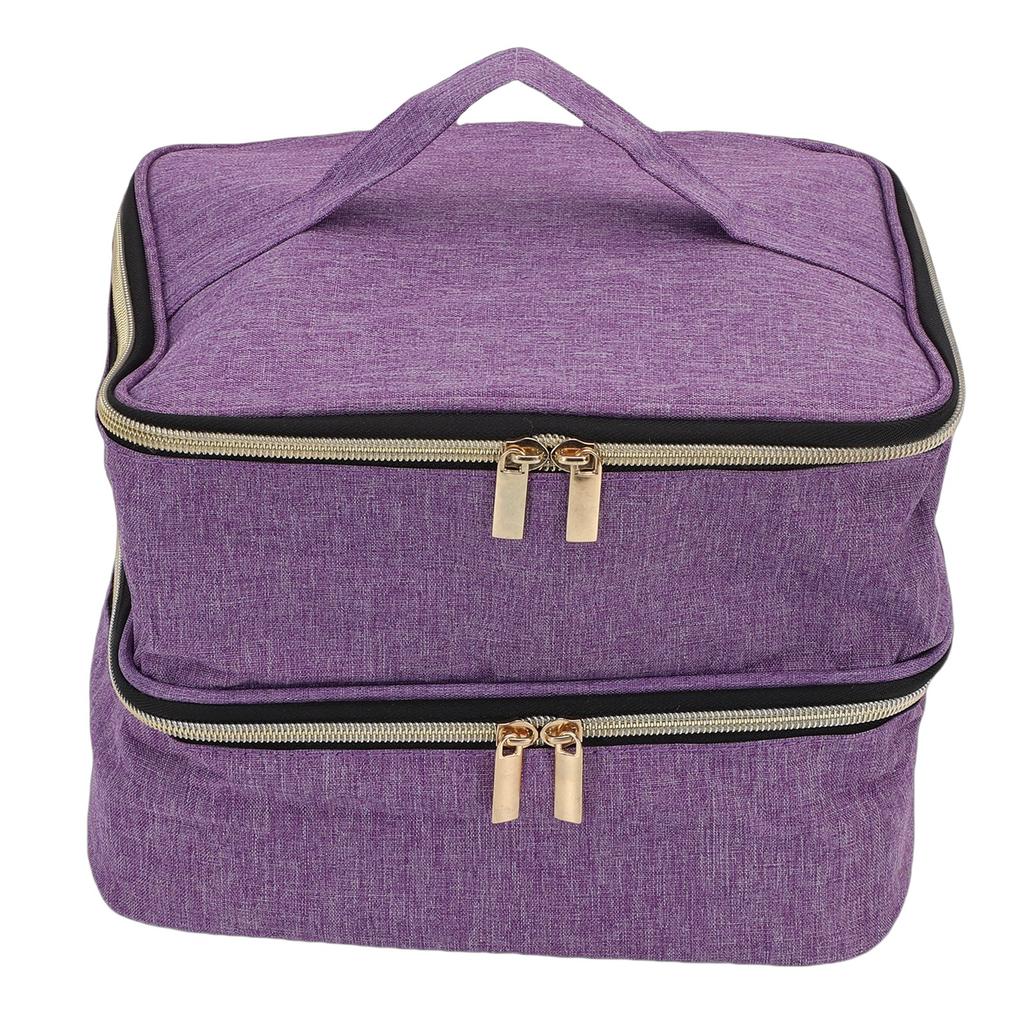 Nail Polish Storage Bag Hold 30 Bottles Large Capacity Portable Nail Polish Nail Lamp Carrying Case for Manicure