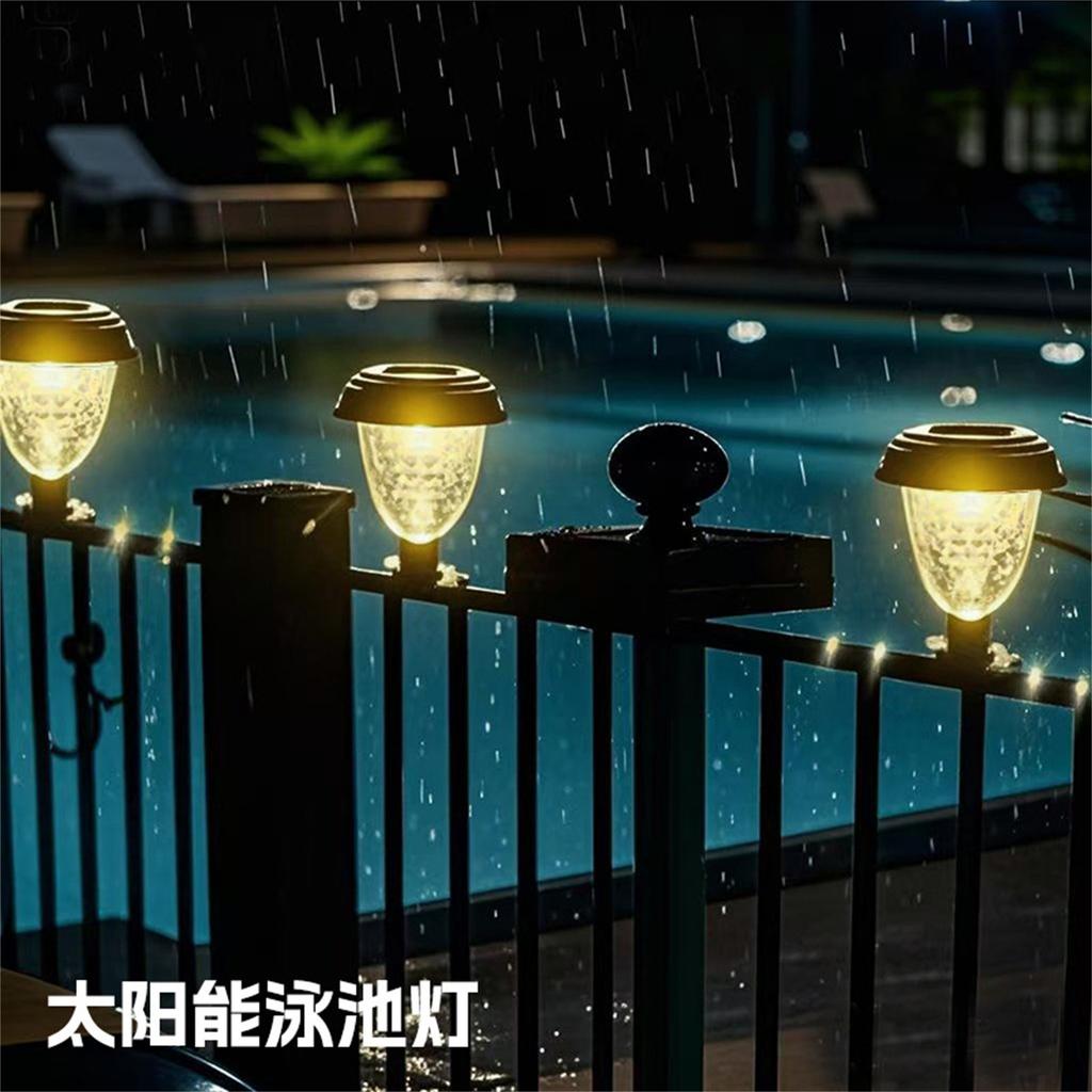 4pcs Solar LED Pool Lights Suitable For Ground Pool Fence Decoration LED Waterproof Pool Accessories Night Lights