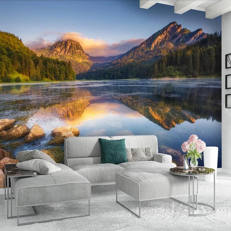 Any Size Forest Lake Wallpaper Nature Landscape 3d Mural Hotel Living Room Bedroom Photo Wallpaper