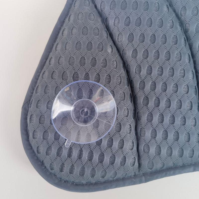 4D Gray Suction Cup Bathtub Pillow - Ergonomic Bath Pillow for Neck/Back Support Soft Polyester Fiber Non-Slip Spa Accessories
