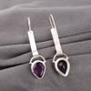 Amethyst Gemstone 925 Fine Silver Jewelry Handmade Earrings 2.3" Valentines Gift EE-166-6