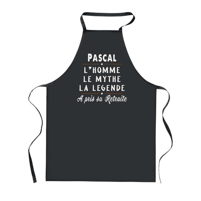 Tablier de cuisine - Pascal Retraite - Noir - Impression bretonne - Coton résistant