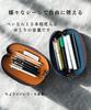 [iaji] Leather Pencil Case, Large Capacity, Slim Design, Can Be Used As a Pen Tray, Stylish and Simple (Black)
