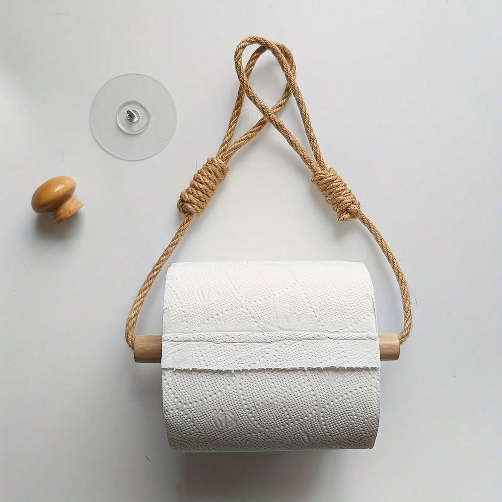 1pc Hanging Toilet Paper Rack, Toilet Roll Paper Holder, Decorative Tissue Dispenser Container, Bathroom Hanging Tissue Towel Hanger