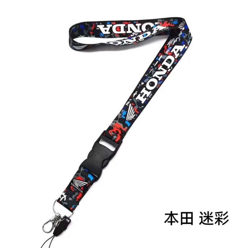 MFX5 Motorcycle Lanyard For Honda CB400 CB650 FCBF CBR25ORR CRF SH3O0 NC75O Nylon Neck halter Work Card Hanging Rope Key Keychain