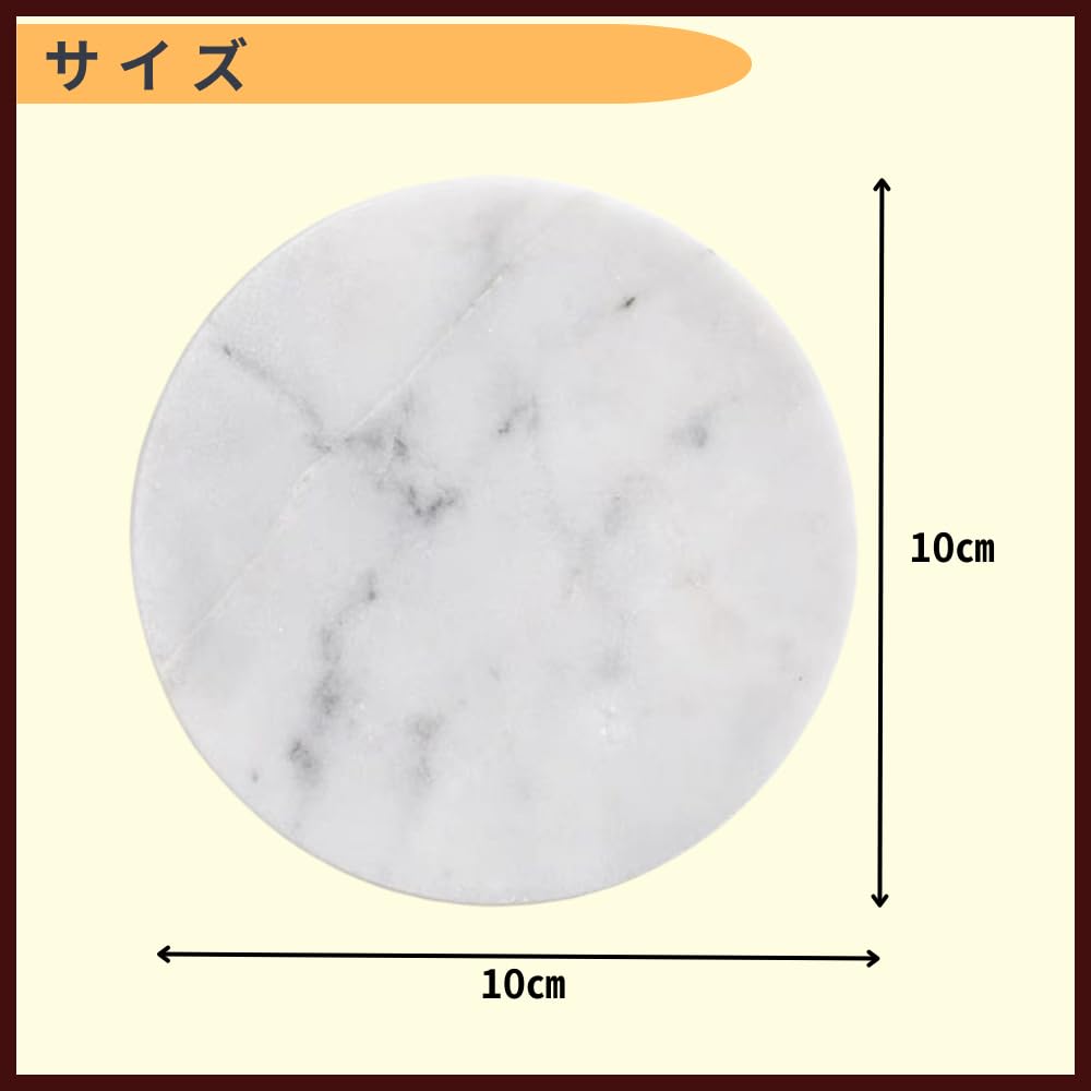 Ideamall Marble Plate, Coaster, Tray, Multifunctional, Stylish, 10cm (Green, Circle)