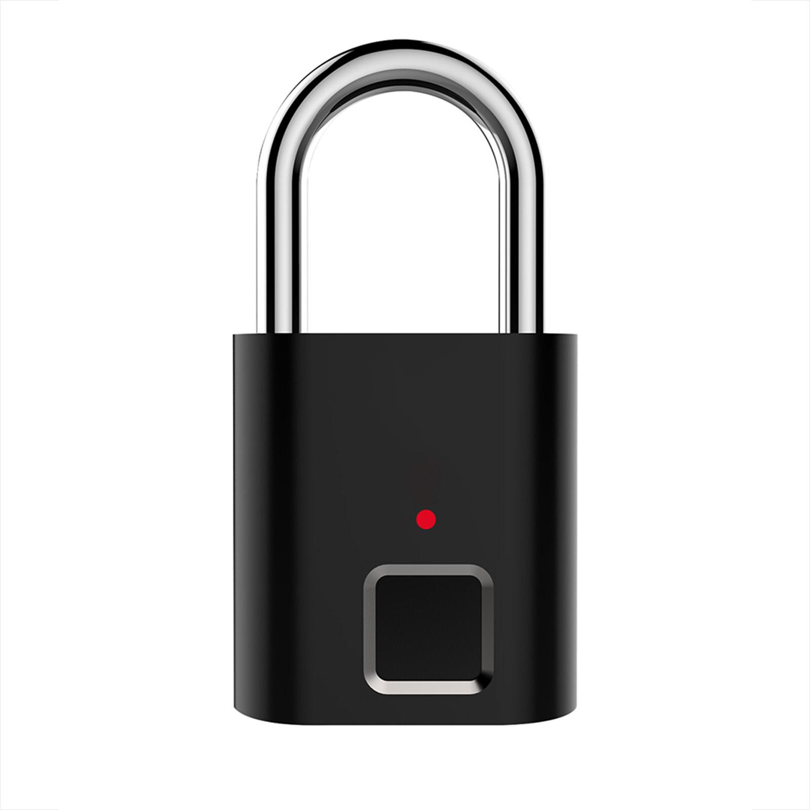 

TSA P16 Fingerprint Padlock Biometric Metal Keyless Thumbprint Lock With USB Charging For Gym Locker School Locker Furniture Bicycle black#0