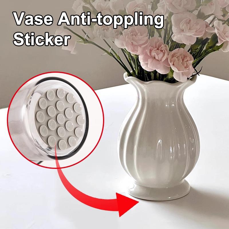 1/5Pcs Vase Anti-Toppling Sticker Silicone Suction Cup Sticker Double-Sided Easy Adhere,Prevent Knocking Over Vase Fixed Sticker