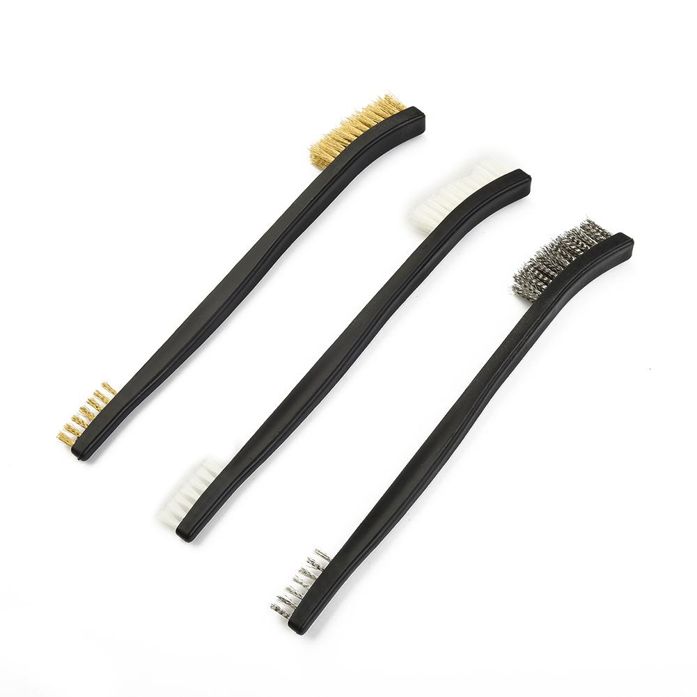 Double Head Wire Brush Set (5pcs) for Cleaning Scrubbing and Polishing Metal Surfaces Removing Paint and Rust Easily