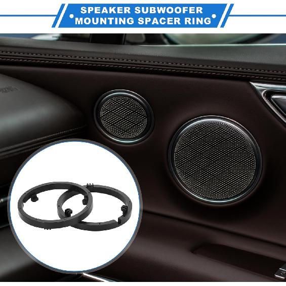 2 Pcs Speaker Spacer Ring Tweeter Speaker Spacer Adapter for Mitsubishi Mirage 2014-2020 Waterproof for 6.5   ABS Black Front Rear