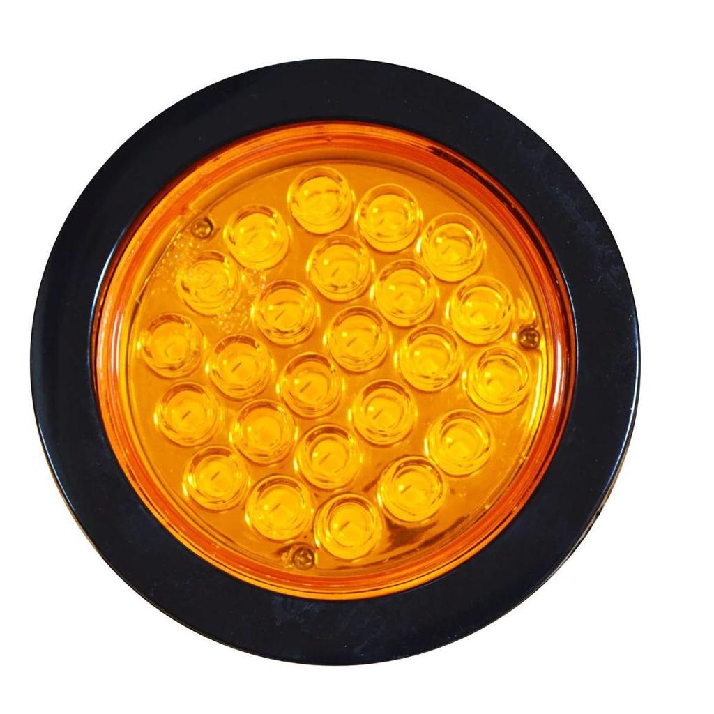 4" Round LED Trailer Tail Light 12/24 LED Amber Turn Signal / Park / Stop / Brake / Side Marker Light for Truck, RV, UTE, UTV, Trailer 24V