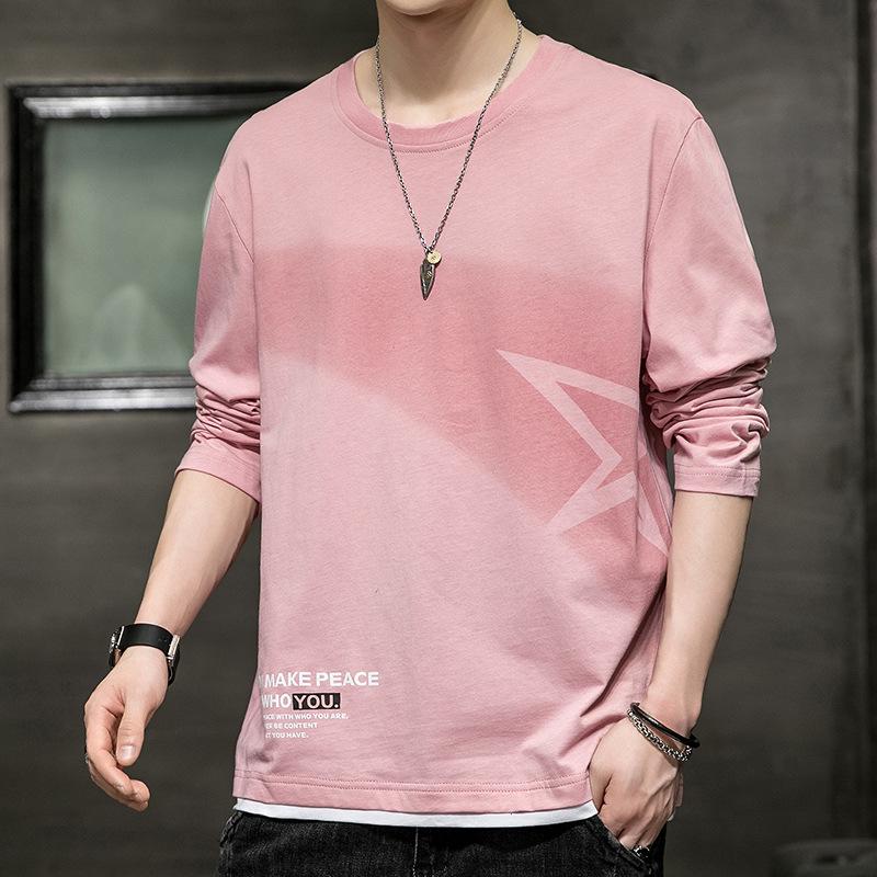 Men's Trendy Long-Sleeve Casual T-Shirt for Spring & Autumn