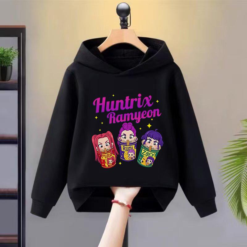 2025 New K-kpop Devil Hunter Children's Autumn Hoodie Fashion Versatile Girls' Long Sleeve Sweatshirt Comfortable Soft Top
