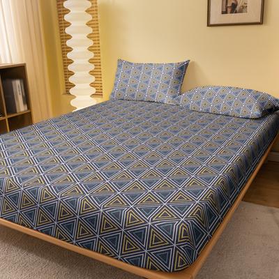 1 Einfaches Modernes Geometrie-Muster Gedrucktes Mattes Spannbettlaken, Schlafzimmer Gedruckte Bettdecke, Bettwäsche (Ohne Kissenbezüge)