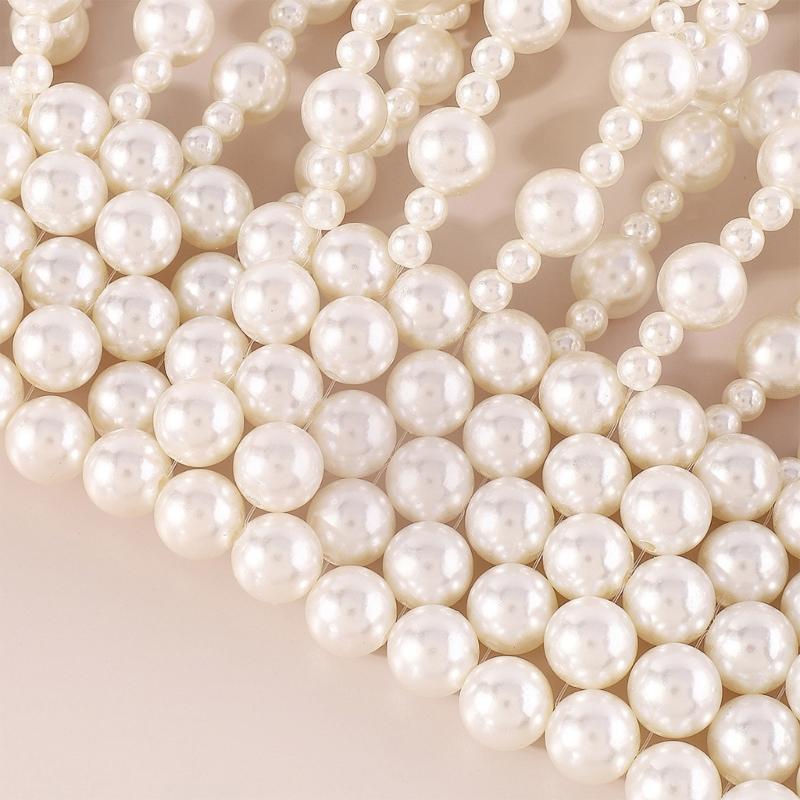 Sophisticated Pearls Body Chain Lingerie Versatile Chest Jewelry Accessory Portable for Parties and Date Nights