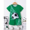 Summer New Children's Set Girls' Summer Set Short Sleeve T-shirt Boys' Shorts Crown 3D Printed Casual Round Neck Children's