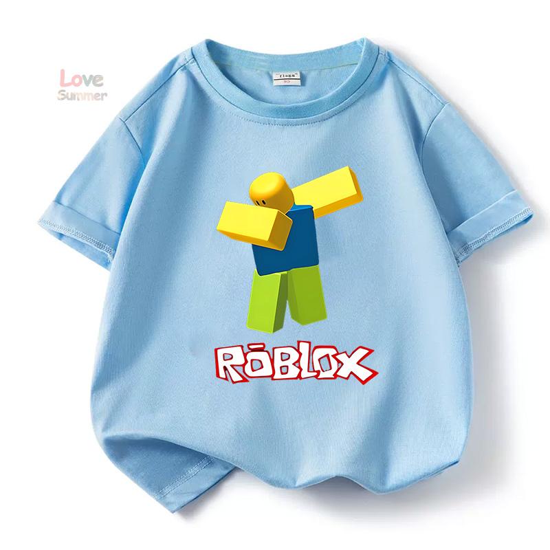 Pojkar Spel Robloxing barn T-shirt Sport Bomulls-T-shirt Barn Tecknad unisex Kortärmad Vardaglig Street Harajuku Kläder