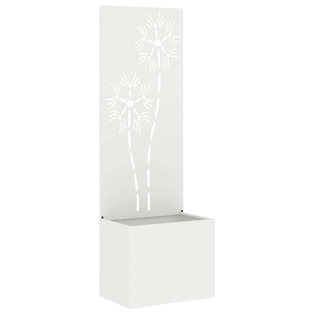 Garden Privacy Screen Canvas Floral White 50 X 150 Cm