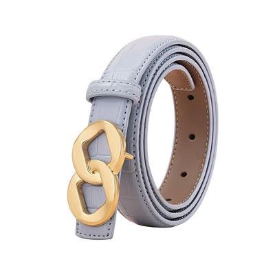 Women's Casual Two-Layer Cowhide Belt with Smooth Buckle