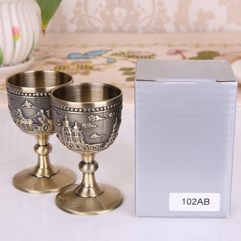 Zinc Alloy Vintage Drinking Cup Baijiu Whiskey Vodka Small Shot Glass Home Bar Decorative Spirit