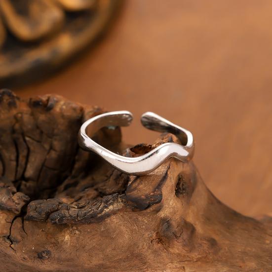 Thumb Ring Irregular Line Shape Adjustable Opening Design Finger Ring Stainless Steel Finger Band Versatile Jewelry Gift