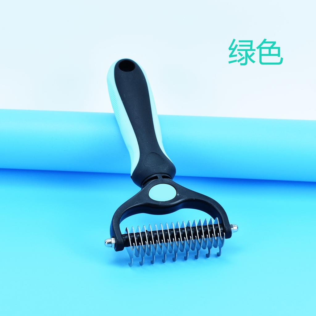Pet Hair Remover Comb Double Sides Blades Fur Dematting Trimmer Deshedding Brush Pet Dog Grooming Brushes Dog Bath Brush