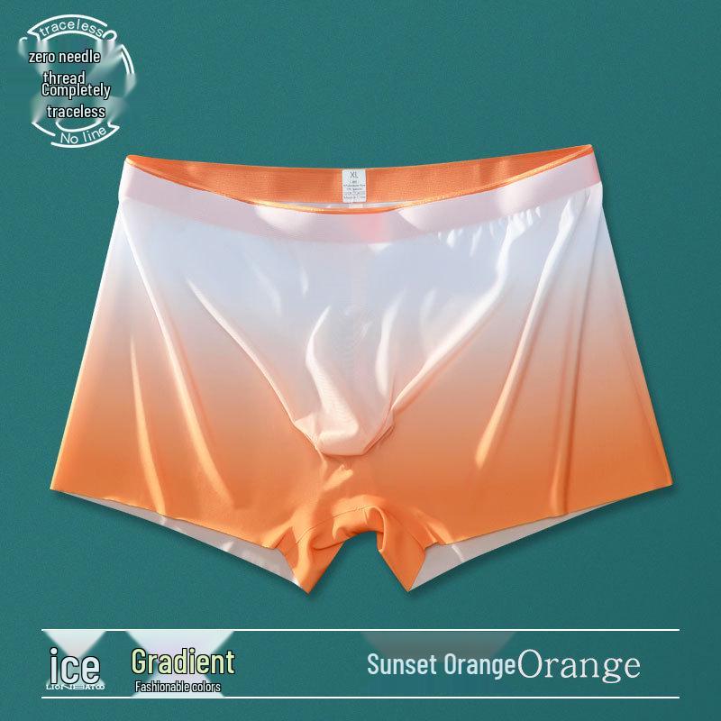 

Мужские бесшовные боксеры-брифы из ледяного шелка с градиентным переходом, быстросохнущие, с выпуклым гульфиком Double XL