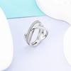 Rings For Women 925 Silver Sparkling Zircon Minimalist Geometric Star X Rings Romantic Wedding Engagement Valentine Jewelry Gift