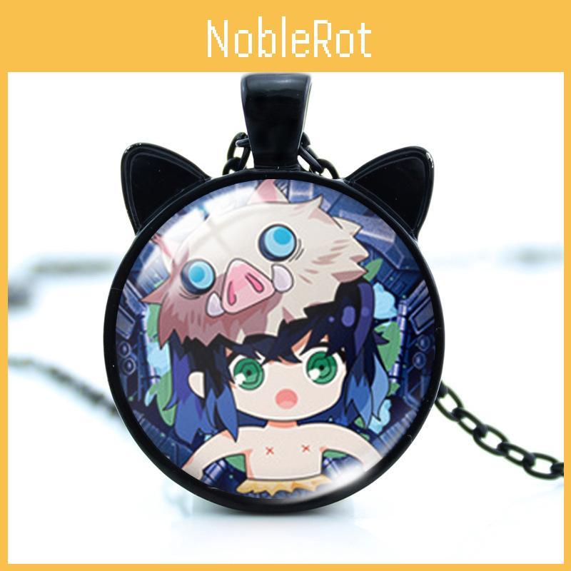 Stylish Alloy Necklace Inspired By Demon Slayer Featuring Tanjiro Butterfly Shinobu Pendant