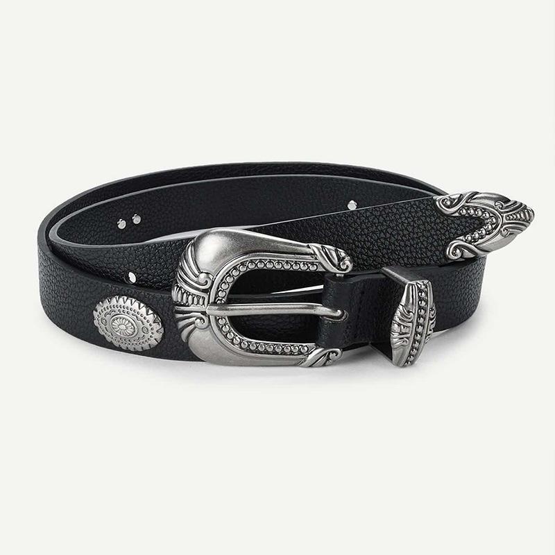 Belt Buckle Palace Style Retro Accessories Fashionable Color Exquisite Belt Women's High-end PU Old Women's Belt