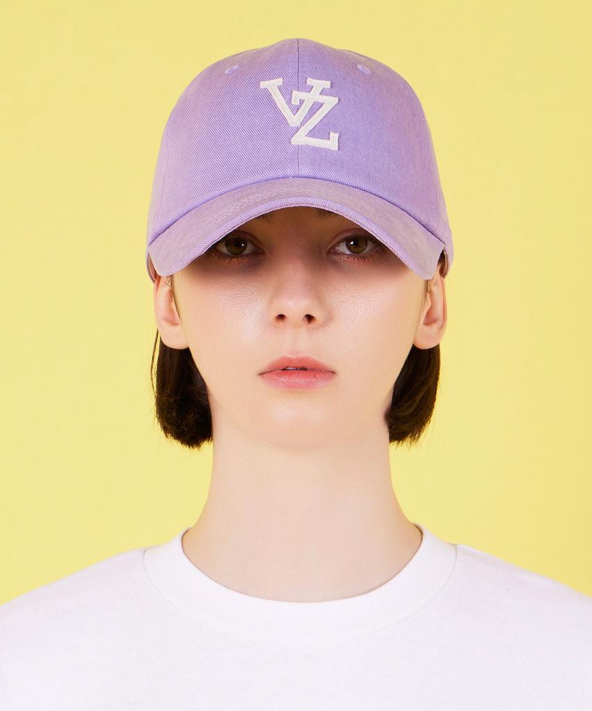 Bajal Monogram Applique Oversized Washed Ball Cap Violet