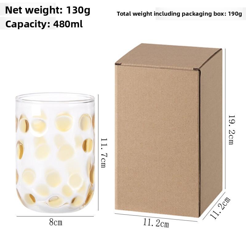 Creative Polka Dot Wine Glass Cups,Household High Borosilicate Juice Beverage Cup,Heat-resistant Coffee Mug, Party Whiskey Glass