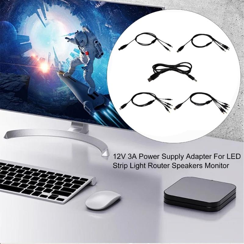 USB Male to 5.5x2.5mm 5V Power Plug Connector Charging Cable for 5V Monitoring Cameras LED Light Router Cooling Fan