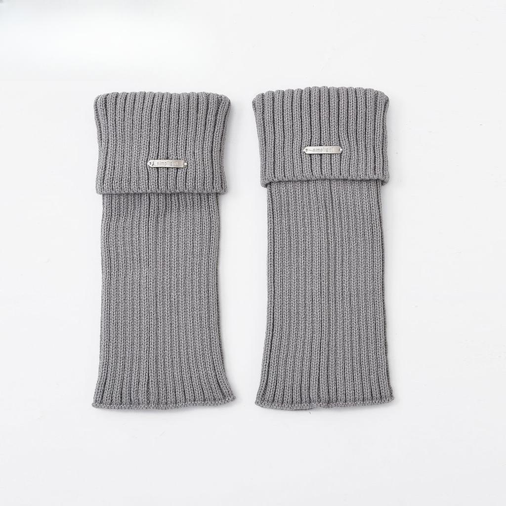 Autumn Winter Leg Warmers Japanese Style Girls Versatile Slouch Socks with Metal Logo Warm Knitted Shoe Covers for Women Autumn Winter